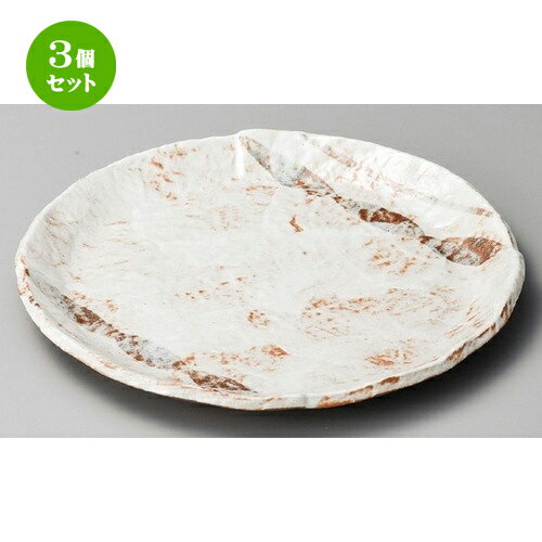 3個セット ☆ 大皿 ☆ 志野タタキ9.0丸皿 [ 288 x 23mm ] | 大きい お皿 大皿 盛り皿 盛皿 人気 おすすめ パスタ皿 パーティー 食器 業務用 飲食店 カフェ うつわ 器 ギフト プレゼント誕生日 贈り物 贈答品 おしゃれ かわいい 食器セット