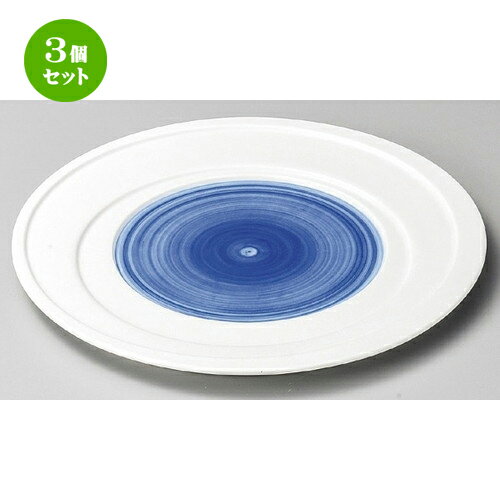3個セット ☆ 大皿 ☆ 乱線 呉須9.0皿 [ 270 x 18mm ] | 大きい お皿 大皿 盛り皿 盛皿 人気 おすすめ パスタ皿 パーティー 食器 業務用 飲食店 カフェ うつわ 器 ギフト プレゼント誕生日 贈り物 贈答品 おしゃれ かわいい 食器セット