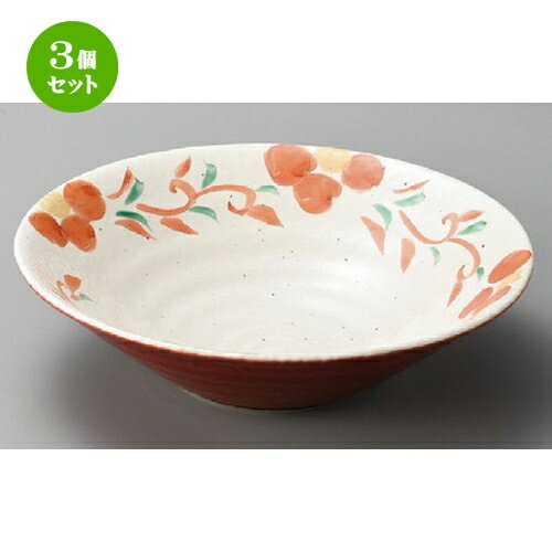 3個セット ☆ 大鉢 ☆ 朱巻唐草花リップル8.5鉢 [ 263 x 73mm ] | 鉢 パスタ皿 盛り鉢 ボウル 大きい おすすめ 食器 業務用 飲食店 カフェ うつわ 器 ギフト プレゼント 内祝い 結婚祝い 誕生日 贈り物 贈答品 おしゃれ かわいい 食器セット