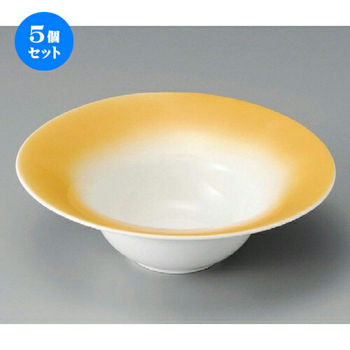 5個セット☆ 向付 ☆ オレンジスイングボール（大） [ 195 x 62mm ] | 和食器 鉢 小鉢 ボウル 浅鉢 料亭 ホテル 食器 業務用 飲食店 カフェ うつわ 器 おしゃれ かわいい ギフト プレゼント 内祝い 誕生日 贈り物 贈答品 おすすめ 食器セット