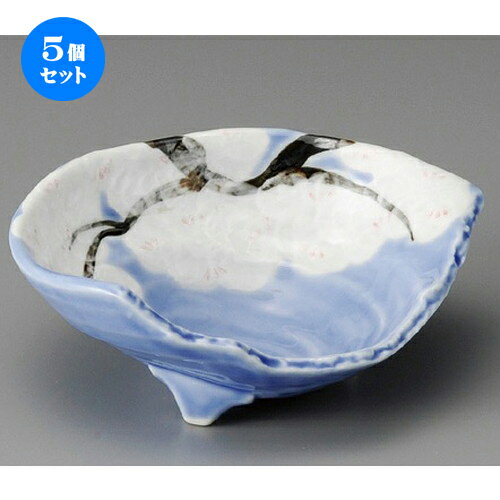 5個セット☆ 向付 ☆ 桜木コバルトちぎり向付 [ 168 x 126 x 60mm ] | 和食器 鉢 小鉢 ボウル 浅鉢 料亭 ホテル 食器 業務用 飲食店 カフェ うつわ 器 おしゃれ かわいい ギフト プレゼント 内祝い 誕生日 贈り物 贈答品 おすすめ 食器セット