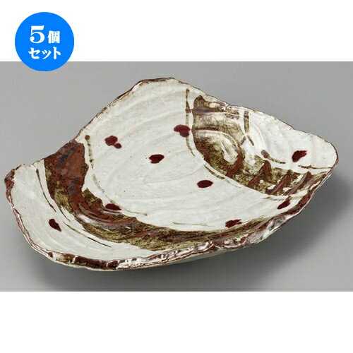 5個セット☆ 変形皿 ☆ 錆絵辰砂渦彫11.0盛込皿 [ 350 x 270 x 65mm ] | 変形皿 お皿 和皿 人気 おすすめ 食器 業務用 飲食店 カフェ うつわ 器 おしゃれ ギフト プレゼント 引き出物 内祝い 結婚祝い 誕生日 贈り物 贈答品 食器セット