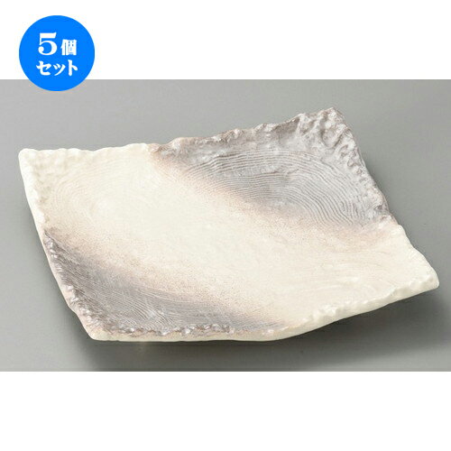 5個セット☆ 萬古焼大皿 ☆ かすみ志野10.0四ツ足正角皿 [ 310 x 310 x 53mm ] | 大きい お皿 大皿 盛り皿 盛皿 人気 おすすめ パスタ皿 パーティー 食器 業務用 飲食店 カフェ うつわ 器 ギフト プレゼント誕生日 贈り物 贈答品 おしゃれ かわいい 食器セット