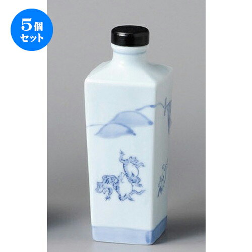5個セット☆ 酒器 ☆ 鳥獣戯画角ボトル [ 65 x 65 x 185mm・400cc ] | 焼酎 保存 インテリア ボトル バー bar 晩酌 人気 おすすめ 食器 業務用 飲食店 カフェ うつわ 器 おしゃれ かわいい ギフト プレゼント 引き出物 誕生日 贈り物 贈答品 食器セット
