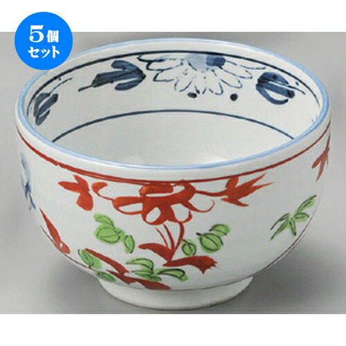 5個セット☆ 丼 ☆ 赤絵万暦夏目4.5丼 [ 135 x 82mm ] | 丼ぶり カフェ丼 鉢 ラーメン そば うどん ボウル 食器 業務用 飲食店 カフェ うつわ 器 おしゃれ かわいい ギフト プレゼント 誕生日 贈り物 贈答品 食器セット