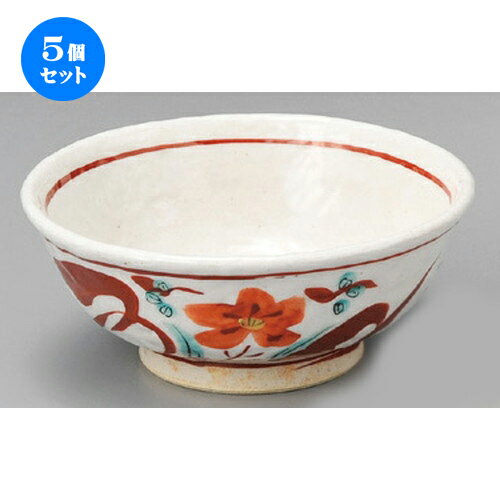 5個セット☆ 丼 ☆ 志野赤絵6.0平丼 [ 190 x 75mm ] | 丼ぶり カフェ丼 鉢 ラーメン そば うどん ボウル 食器 業務用 飲食店 カフェ うつわ 器 おしゃれ かわいい ギフト プレゼント 誕生日 贈り物 贈答品 食器セット
