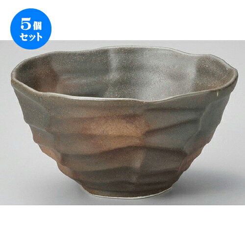 5個セット☆ 丼 ☆ 黒伊賀備前風吹八角大丼 [ 170 x 90mm ] | 丼ぶり カフェ丼 鉢 ラーメン そば うどん ボウル 食器 業務用 飲食店 カフェ うつわ 器 おしゃれ かわいい ギフト プレゼント 誕生日 贈り物 贈答品 食器セット
