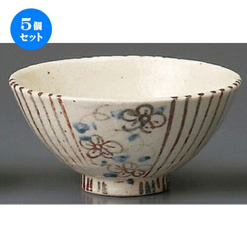 5個セット☆ 飯碗 ☆ 織部間取花和茶碗 [ 125 x 60mm ] | ちゃわん お茶碗 飯碗 ご飯茶碗 白米 人気 おすすめ 食器 業務用 飲食店 カフェ うつわ 器 おしゃれ かわいい ギフト プレゼント 引き出物 誕生日 贈り物 贈答品 食器セット