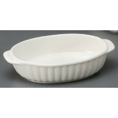 ☆ グラタン皿 ☆ 白楕円十草グラタン [ 182 x 108 x 40mm ] | グラタン スープ ドリア アヒージョ シチ..