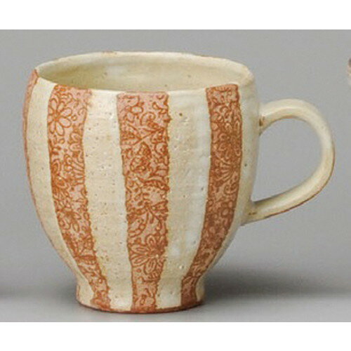 ☆ マグカップ ☆ 縞小花マグ（白） [ 85 x 85mm・300cc ] | マグ マグカップ コーヒー 紅茶 ティー 人気..