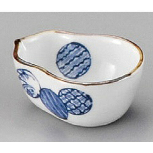 樂天商城 - ☆ 珍味 ☆ 古染丸紋瓢型豆珍味 [ 62 x 50 x 30mm ] | 珍味 小付け 小鉢 小皿 お漬物 薬味入れ おすすめ 人気 食器 業務用 飲食店 カフェ うつわ 器 おしゃれ かわいい お洒落 可愛い ギフト プレゼント 引き出物 内祝い 結婚祝い 誕生日 贈り物 贈答品