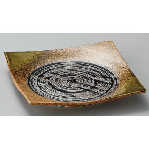 ☆ 正角皿 ☆ 美濃古道手引き4.5正角皿 [ 136 x 136 x 28mm ] 【料亭 旅館 和食器 飲食店 業務用 】