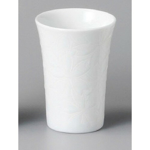 ☆ 盃 ☆ 白磁桜スリムカップ（中） [ 64 x 90mm 140cc ] | ぐい飲み おちょこ お猪口 盃 熱燗 冷酒 お酒..