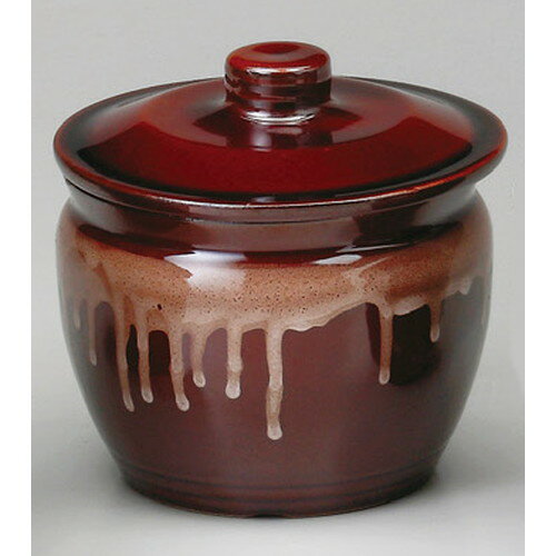Condiments Container - ☆ 蓋付カメ ☆ 茶5号カメ [ 135 x 125mm・750cc ] 【料亭 旅館 和食器 飲食店 業務用 】