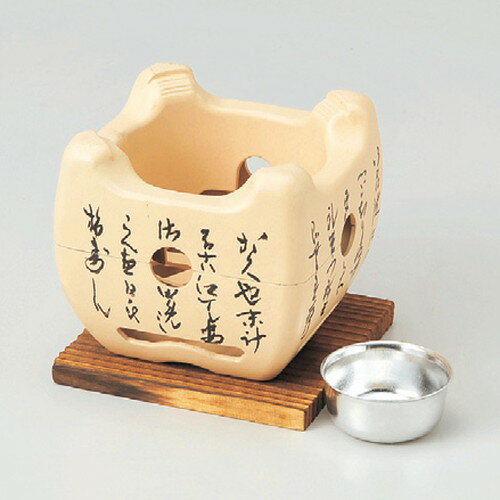 ☆ コンロ ☆ いろはコンロ白（小）セット（M10−799）プレス火入れ 12角敷板付 122 x 122 x 105mm 【料亭 旅館 和食器 飲食店 業務用 】