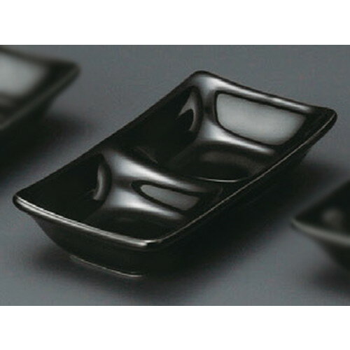 ☆ 仕切小皿 ☆ ブラック二品皿 [ 135 x 68 x 27mm ] | 仕切り皿 しきり皿 ビュッフェ 仕切り 人気 おすすめ 食器 洋食器 業務用 飲食店 カフェ うつわ 器 おしゃれ かわいい ギフト プレゼント 引き出物 誕生日 贈り物 贈答品