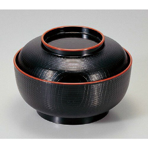 ☆ 汁椀 ☆ ［TA］5寸千筋木目椀 黒天朱 [ 150 x 100mm・580cc ] | 汁椀 お椀 スープ 日本食 パーティ おすすめ 人気 食器 業務用 飲食店 カフェ うつわ 器 おしゃれ かわいい お洒落 ギフト プレゼント 引き出物 内祝い 結婚祝い 誕生日 贈り物 贈答品