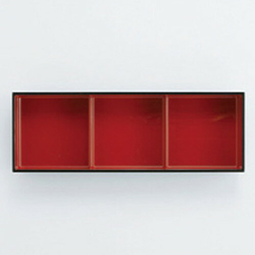 ☆ 松花堂 ☆ ［TA］四季弁当3ツ仕切 溜パール内朱 [ 360 x 124 x 55mm ] | 松花堂 弁当 正月 元旦 お節 ..