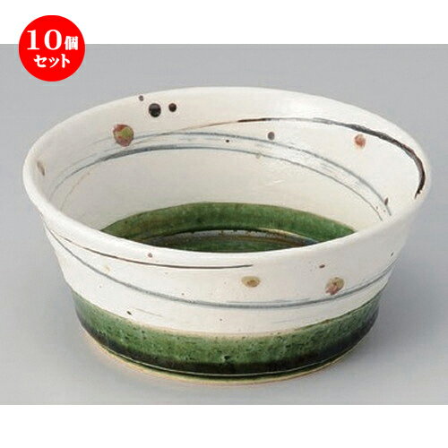 10個セット☆ 向付 ☆織部乱線切立鉢 中 [ 14.8 x 6.4cm 268g ] | 和食器 鉢 小鉢 ボウル 浅鉢 料亭 ホテル 食器 業務用 飲食店 カフェ うつわ 器 おしゃれ かわいい ギフト プレゼント 内祝い 誕生日 贈り物 贈答品 おすすめ 食器セット
