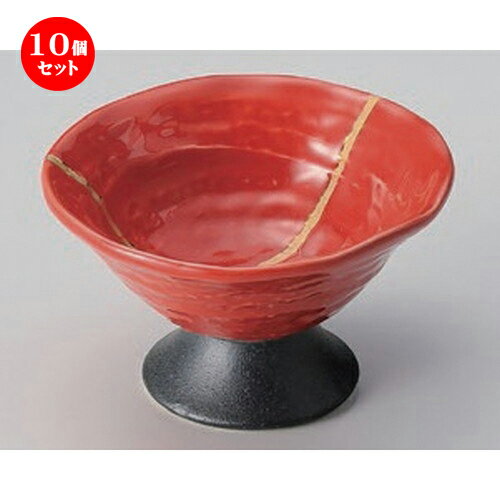 10個セット☆ 高台小鉢 ☆金線赤高台デザート [ 12 x 7cm 239g ] | 小鉢 小 小さい 鉢 ボウル 万能 人気 おすすめ 食器 業務用 飲食店 カフェ うつわ 器 おしゃれ かわいい ギフト プレゼント内祝い 結婚祝い 誕生日 贈り物 贈答品 食器セット