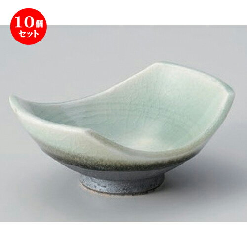 10個セット☆ 小鉢 ☆青磁貫入舟型小鉢 [ 12.3 x 9.8 x 5cm 173g ] | 小鉢 小 小さい 鉢 ボウル 万能 人気 おすすめ 食器 業務用 飲食店 カフェ うつわ 器 おしゃれ かわいい ギフト プレゼント内祝い 結婚祝い 誕生日 贈り物 贈答品 食器セット