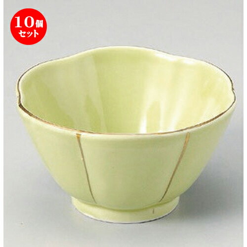 10個セット ☆ 組小鉢 ☆渕金ヒワ梅型小鉢 (大) [ 9.8 x 5.4cm 190g ] | 小鉢 小 小さい 鉢 ボウル 万能 人気 おすすめ 食器 業務用 飲食店 カフェ うつわ 器 おしゃれ かわいい ギフト プレゼント内祝い 結婚祝い 誕生日 贈り物 贈答品 食器セット