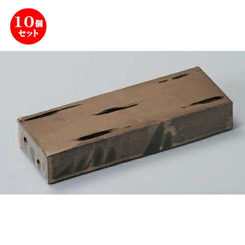 10個セット☆ 突出皿 ☆黒土刷毛箱型長角手造皿 [ 25.5 x 9 x 4.5cm 682g ] | 和皿 焼き物 焼物 串皿 食器 業務用 飲食店 カフェ うつわ 器 おしゃれ かわいい お洒落 可愛い ギフト プレゼント 引き出物 内祝い 結婚祝い 誕生日 贈り物 贈答品 人気 おすすめ 食器セット