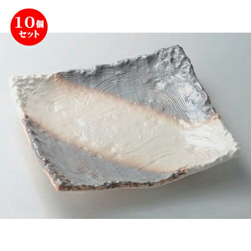 10個セット☆ 萬古焼大皿 ☆カスミ志野8.0四ツ足正角皿 [ 26 x 26 x 5.5cm 1230g ] | 大きい お皿 大皿 盛り皿 盛皿 人気 おすすめ パスタ皿 パーティー 食器 業務用 飲食店 カフェ うつわ 器 ギフト プレゼント誕生日 贈り物 贈答品 おしゃれ かわいい 食器セット