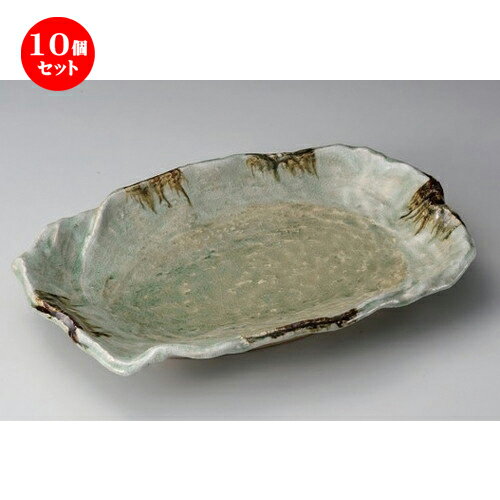 10個セット☆ 萬古焼大皿 ☆砂ビードロ12号変形皿 [ 37 x 25.5 x 6cm 1750g ] | 大きい お皿 大皿 盛り皿 盛皿 人気 おすすめ パスタ皿 パーティー 食器 業務用 飲食店 カフェ うつわ 器 ギフト プレゼント誕生日 贈り物 贈答品 おしゃれ かわいい 食器セット