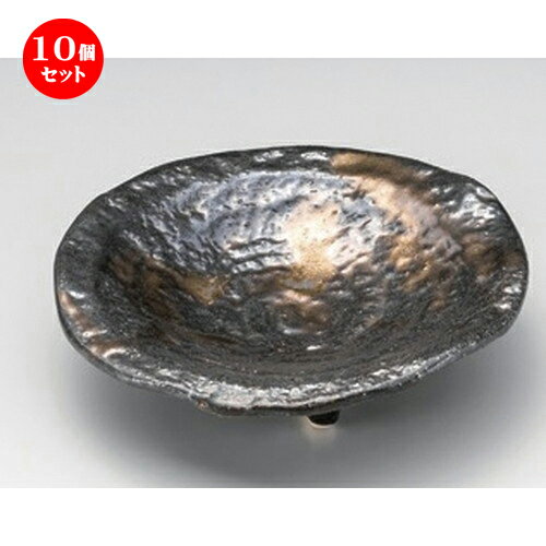 10個セット☆ フルーツ皿 ☆黒金三つ足4.0皿 [ 14 x 3.5cm 223g ] | 中皿 デザート皿 取り皿 人気 食器 業務用 飲食店 カフェ ホテル SNS 内祝い ギフト パーティ 引き出物 SNS 食器セット(3)