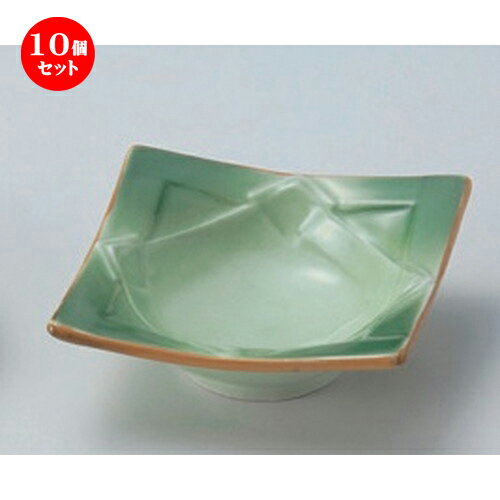 10個セット☆ 松花堂 ☆緑彩四角鉢 [ 11 x 11 x 3.8cm 180g ] | 小鉢 小 小さい 鉢 ボウル 万能 人気 おすすめ 食器 業務用 飲食店 カフェ うつわ 器 おしゃれ かわいい ギフト プレゼント内祝い 結婚祝い 誕生日 贈り物 贈答品 食器セット