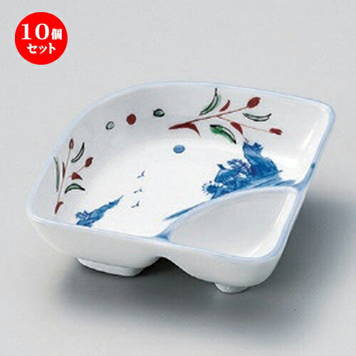 10個セット☆ 松花堂 ☆赤絵京山水仕切鉢 [ 14.8 x 13 x 3.8cm 219g ] | 小鉢 小 小さい 鉢 ボウル 万能 人気 おすすめ 食器 業務用 飲食店 カフェ うつわ 器 おしゃれ かわいい ギフト プレゼント内祝い 結婚祝い 誕生日 贈り物 贈答品 食器セット