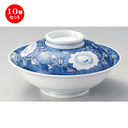 10個セット☆ 平蓋向 ☆一珍山茶花8.0骨ムシ [ 24.8 x 12cm 1190g ] | 煮物 料亭 旅館 割烹 碗 人気 おすすめ 食器 業務用 飲食店 カフェ うつわ 器 おしゃれ かわいい ギフト プレゼント 引き出物 誕生日 贈り物 贈答品 食器セット