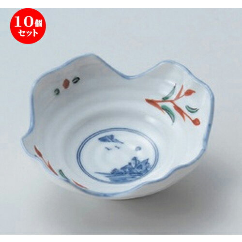 10個セット☆ 松花堂 ☆赤絵京山水四ツ山鉢 [ 12 x 12 x 4.5cm 158g ] | 小鉢 小 小さい 鉢 ボウル 万能 人気 おすすめ 食器 業務用 飲食店 カフェ うつわ 器 おしゃれ かわいい ギフト プレゼント内祝い 結婚祝い 誕生日 贈り物 贈答品 食器セット