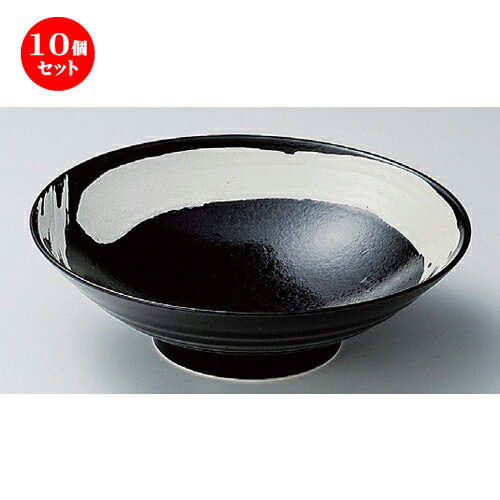 10個セット☆ 麺皿 ☆極刷毛黒8.0麺鉢 [ 24.8 x 7.4cm 737g ] | そば丼 うどん ラーメン どんぶり 鉢 盛り鉢 食器 業務用 飲食店 カフェ うつわ 器 おしゃれ かわいい ギフト プレゼント 引き出物 内祝い 結婚祝い おすすめ 食器セット