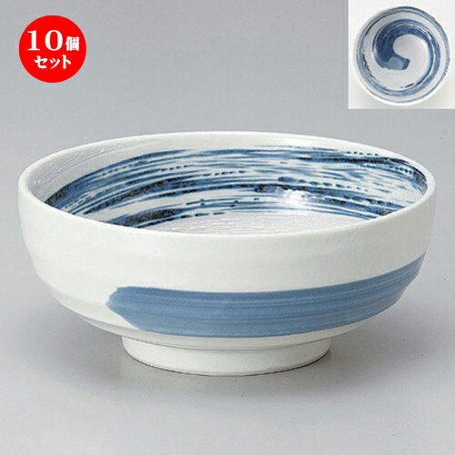 10個セット ☆ シリーズ丼 ☆粉引青流6.5高台鉢 [ 19.7 x 8.3cm 685g ] | お好み丼 丼ぶり カフェ丼 鉢 ラーメン そば うどん ボウル 食器 業務用 飲食店 カフェ うつわ 器 おしゃれ かわいい ギフト プレゼント 誕生日 贈り物 贈答品 食器セット