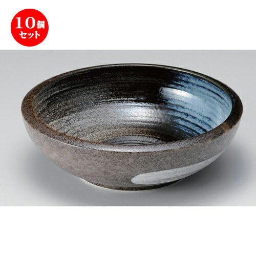 10個セット ☆ 組ボール ☆二色刷毛目括り手6.5深鉢 [ 20.4 x 6.3cm 660g ]