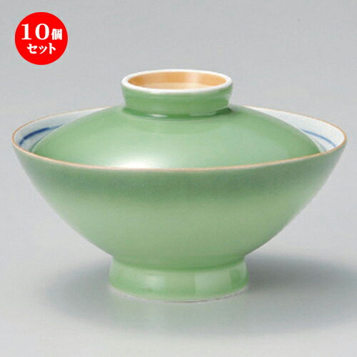 10個セット☆ 大茶 ☆緑彩蓋付大茶 [ 14.6 x 9.4cm 408g ] | 茶漬け丼 丼ぶり カフェ丼 鉢 お茶漬け そば うどん ボウル 食器 業務用 飲食店 カフェ うつわ 器 おしゃれ かわいい ギフト プレゼント 誕生日 贈り物 贈答品 食器セット
