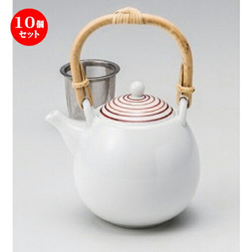 10個セット 急須 /赤駒筋玉土瓶 (カゴアミ付)13 x 10.5 x 11.3cm (470cc) 270g ] | ポット 急須 きゅうす 土瓶 お茶 一服 まったり 人気 おすすめ 食器 業務用 飲食店 カフェ うつわ 器 おしゃれ かわいい ギフト プレゼント 引き出物 誕生日 贈り物 贈答品 食器セット