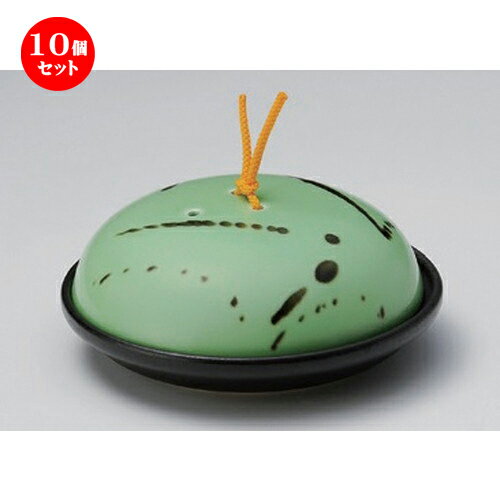 10個セット☆ 会席鍋 ☆ヒワ釉黒飛ばし陶板鍋 (大) [ 18.5 x 7.7cm 800g ] | 人気 おすすめ 食器 洋食器 業務用 飲食店 カフェ うつわ 器 おしゃれ かわいい ギフト プレゼント 誕生日 食器セット