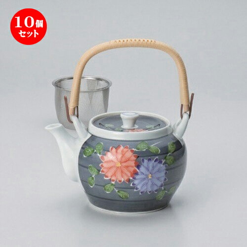 10個セット 有田焼土瓶 /一珍菊絵MS6号土瓶 [ 950cc 540g ] | ポット 急須 土瓶 お茶 大きい 一服 まったり 人気 おすすめ 食器 業務用 飲食店 カフェ うつわ 器 おしゃれ かわいい ギフト プレゼント 引き出物 誕生日 贈り物 贈答品 食器セット