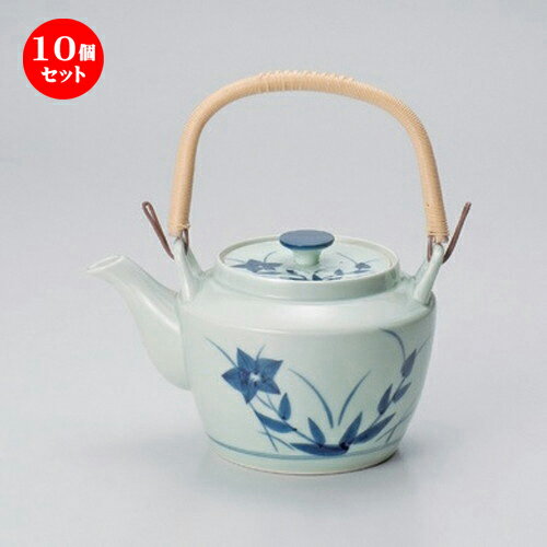 10個セット 有田焼土瓶 /青磁桔梗M10号土瓶 [ 2000cc 940g ] | ポット 急須 土瓶 お茶 大きい 一服 まったり 人気 おすすめ 食器 業務用 飲食店 カフェ うつわ 器 おしゃれ かわいい ギフト プレゼント 引き出物 誕生日 贈り物 贈答品 食器セット