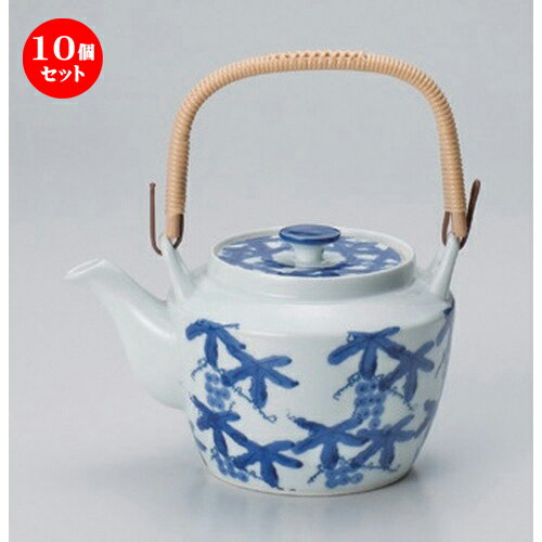 10個セット 有田焼土瓶 /ぶどうM10号土瓶 [ 2000cc 940g ] | ポット 急須 土瓶 お茶 大きい 一服 まっ..