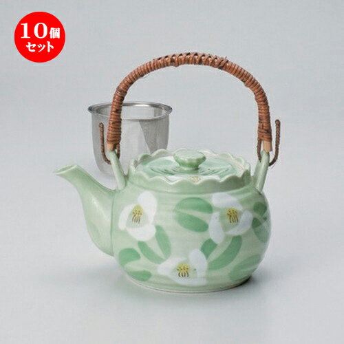 10個セット 有田焼土瓶 /緑山茶花六兵ェU付6号土瓶 [ 850cc 460g ] | ポット 急須 土瓶 お茶 大きい 一服 まったり 人気 おすすめ 食器 業務用 飲食店 カフェ うつわ 器 おしゃれ かわいい ギフト プレゼント 引き出物 誕生日 贈り物 贈答品 食器セット