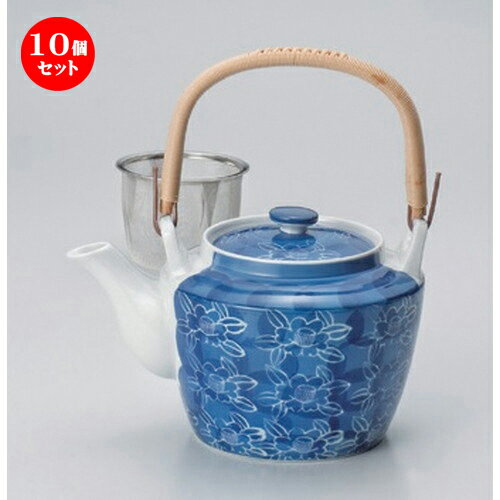 10個セット 有田焼土瓶 /墨はじき牡丹U付8号土瓶 [ 1350cc 750g ] | ポット 急須 土瓶 お茶 大きい 一服 まったり 人気 おすすめ 食器 業務用 飲食店 カフェ うつわ 器 おしゃれ かわいい ギフト プレゼント 引き出物 誕生日 贈り物 贈答品 食器セット