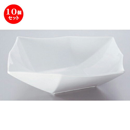 楽天せともの本舗10個セット☆ ボーダーレススタイル ☆フリースタイル白オリメ （大） [ 24.2 x 24.2 x 6.6cm 966g ]| 中皿 サラダ パスタ 取り皿 プレート 人気 おすすめ 食器 洋食器 業務用 飲食店 カフェ うつわ 器 おしゃれ かわいい ギフト プレゼント 引き出物 贈り物 食器セット