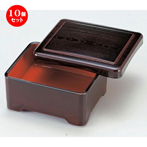 10個セット ［TA］耐熱丼重 新木目溜内朱塗 [ 16.8 x 14.3 x 7.8cm 366g ] | お重 鰻 天丼 かつ丼 うどん そば 蕎麦 プレゼント ギフト 結婚祝い 引き出物 内祝い 開店祝い 退職祝い 贈答品 贈り物 人気 通販 おしゃれ かわいい 業務用 飲食店