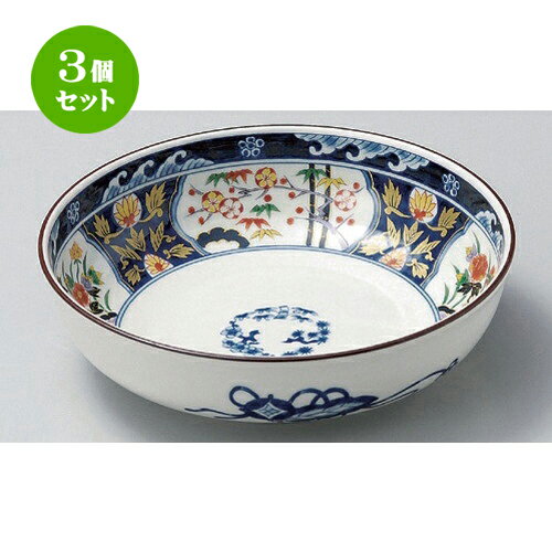 3個セット☆ 盛鉢 ☆染錦紋様7号鉢 [ 20.5 x 6cm 480g ] | 盛り鉢 盛鉢 万能 取り鉢 おすすめ 食器 業務用 飲食店 カフェ うつわ 器 おしゃれ かわいい お洒落 可愛い おしゃれ かわいい お洒落 可愛い 食器セット