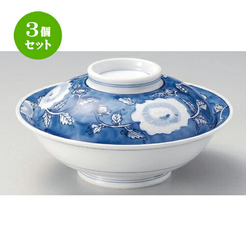 3個セット☆ 平蓋向 ☆一珍山茶花8.0骨ムシ [ 24.8 x 12cm 1190g ] | 煮物 料亭 旅館 割烹 碗 人気 おすすめ 食器 業務用 飲食店 カフェ うつわ 器 おしゃれ かわいい ギフト プレゼント 引き出物 誕生日 贈り物 贈答品 食器セット