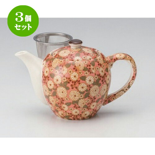 3個セット☆ ポット ☆菊の小路ポット (ピンク) (カゴアミ付) [ 500cc 411g ] | 人気 おすすめ 食器 洋食器 業務用 飲食店 カフェ うつわ 器 おしゃれ かわいい ギフト プレゼント 誕生日 食器セット